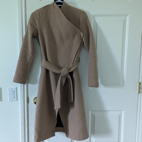 Camel colored wool wrap overcoat // XXS - Picture 2 of 7